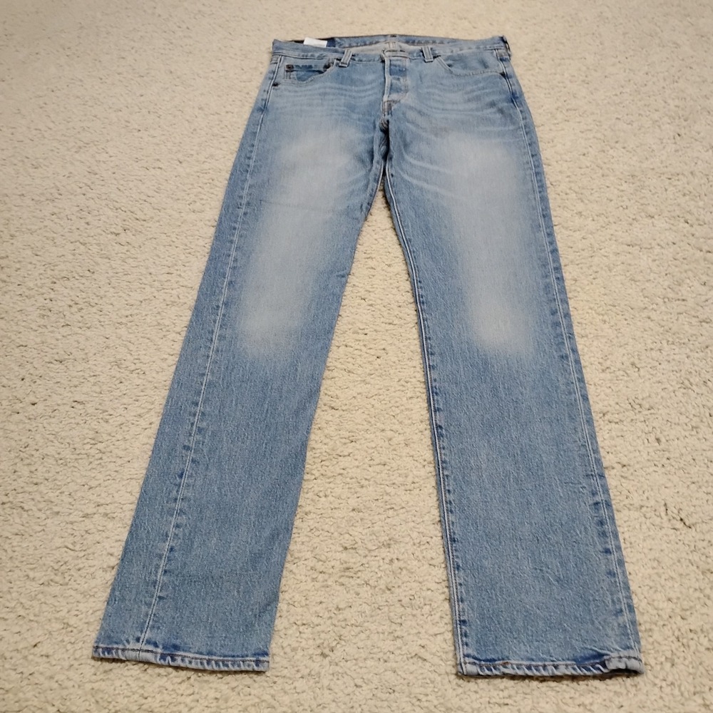 Levi's Jeans Mens 30x32 Blue 501 Button Fly Denim Western Ranch Work Light Wash